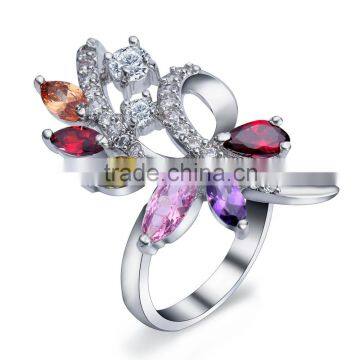 Rellecona Elegant MulticolorJewelry White Cubic Zirconia In White Gold Plated