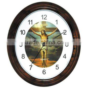 Oval Religious Plasic Wall Clock