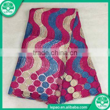 African Voile Embroidery Organza Lace,French Swiss Cotton Fabric photo-6