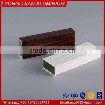 Powder coated wood grain aluminum extrusion flat tube