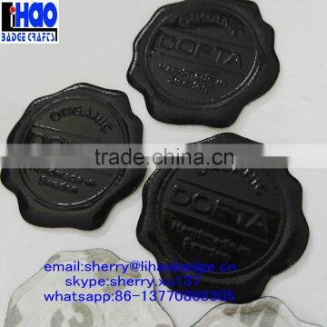 Black Color Aluminum Wax Seal Sticker/metal Logo Embossed Wax Label/metal Wax Sticker for Perfume