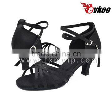 Cheap Price High Quality Satin Latin Salsa Ballet Ballroom Dance Shoes Black Color Flat Heel Girl Dance Shoes photo-4
