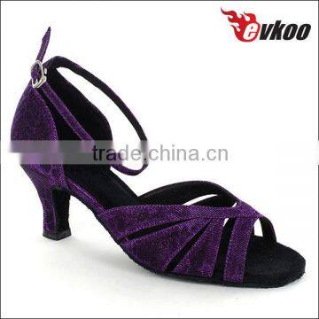 Dazzling evening ball shoes for women dancing with soft leather bottom flexible bottom purple and deep blue colors