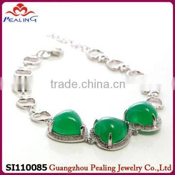 2014 fashion wholesale chrysoprase 925 italian silver bracelet