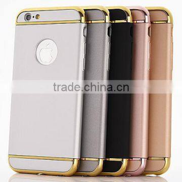 Luxury Removable 3 in 1 Hard Plastic Case For iPhone 6 6S 4.7 / Plus 5.5 PC Plating Matte Cover For iPhone 6S Case
