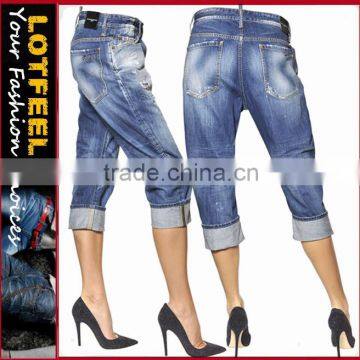 Italian design Women denim jeans pants (LOTX263)