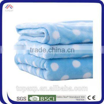 Blue Printed Dot Fleece Blanket Soft Touch Kids Blanket