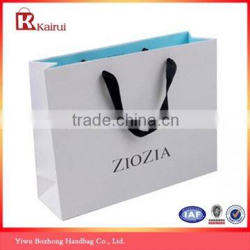 2015 Customized brand Shopping paper bag With Ribbon handle