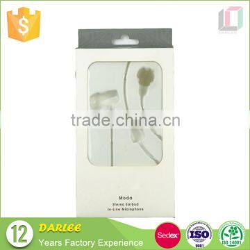 Factory custom logo printed airplane shape clamshell packaging earphone box made in china