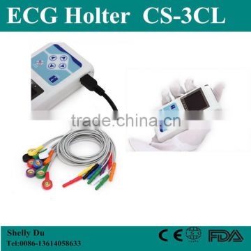 CE&ISO Cheap Price 24 Hours Medical Equipment Cardiac Heart Monitor 3/12 Channel ECG Holter System with Free Software-Shelly