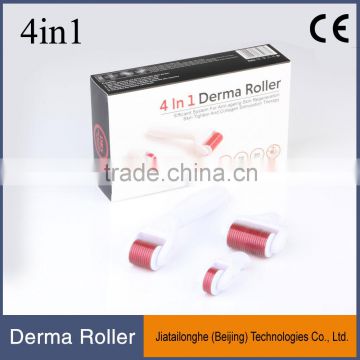 DRS micro needling stainless derma roller kits face and body massager 720/300/1200 needles 4 in 1 derma roller