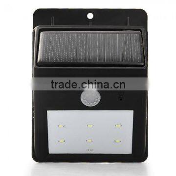 6 LED Solar Power PIR Motion Sensor Wall Light Outdoor Waterproof Garden Lamp photo-3