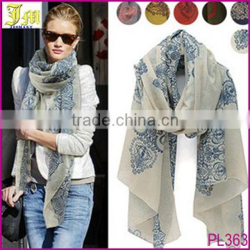 Retro Women Flora Flower High Quality Cotton Scarf Wrap Ladies Shawl Girls Large Silk Scarves