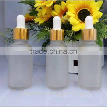 Frosted glass dropper bottle essential oil glass bottle cosmetic bottle with silver different collar