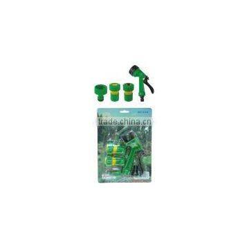 HL134 - 4pcs hose nozzle set (7-way hose nozzle + 2 x 3/4" hose connector + 3/4" connector)