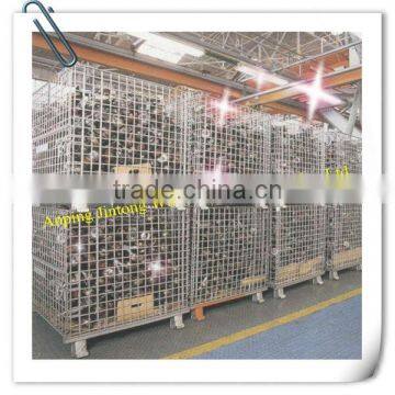 Strong versatile collapsible mesh storage cage for transport