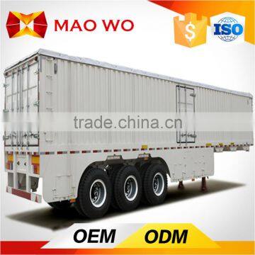 Steel material 50 tons 3 axles cargo van truck and box trailer