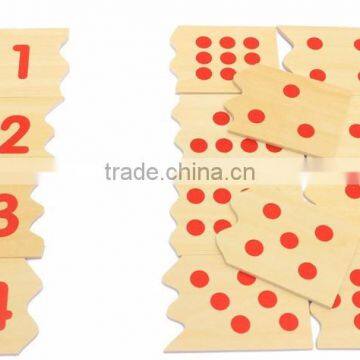 Wooden Dominos Baby Early Childhood Education Montessori Number and Counter Match-up Puzzle photo-3