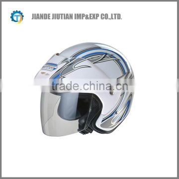 DOT open face helmet with colorful design WHITE COLOR