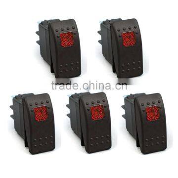 Waterproof 4Pin 12V 20A Bar Rocker Toggle Switch Blue LED Light Car Boat photo-4