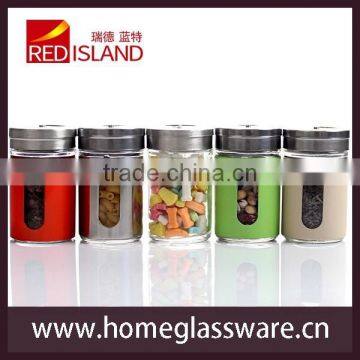 Glass Spice Food Jars with Stainless Steel Top Caps