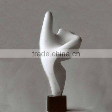 White Marble Abstract Pirouette Sculpture