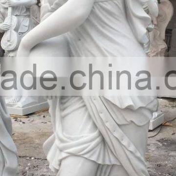 Natural Marble Stone Carved Woman Garden Statue photo-3