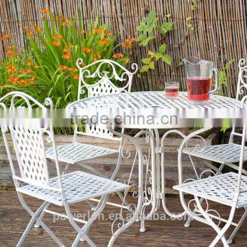 Fabulous Stylish Wrought Iron 4 Folding Chair 90cm Round Patio Set photo-5