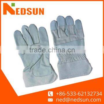 Protection safety working cow split leather working gloves