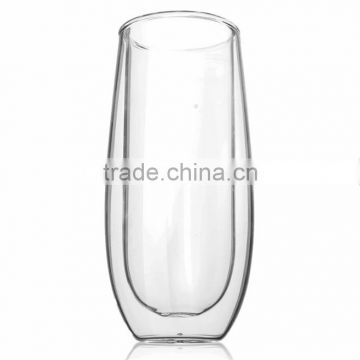 12 Ounces Stemless Wine Glasses Insulated Double Wall Wine Glass Tumblers for Red or White Wine