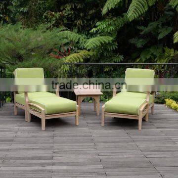 2016 Modern design Teak wood frame sofa set fabric cushion two seats with tea table