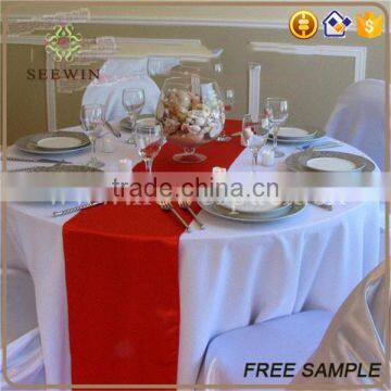 red satin table runners for decoration