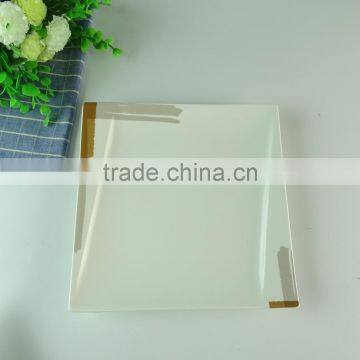 Durable New Bone China Square Plate With Decal Design, Cheap White Porcelain Plate photo-2