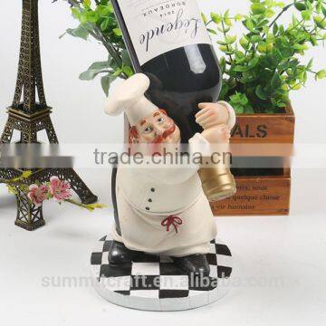 Custom Resin Funny Chef Figurines Wine Bottle Holder photo-2