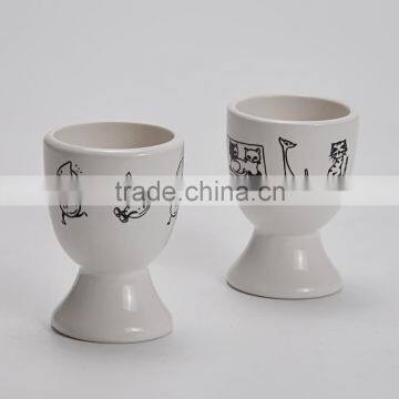 2016 Popular Creative Design DIY Painting Ceramic Egg Mug, with Customized Decal