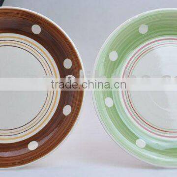 10.5" stoneware handpainted dinner plate