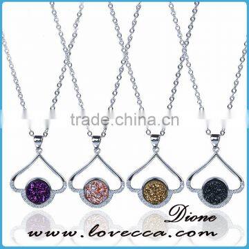 Latest Design Drusy Gemstone Druzy Pendant Wholesale Amethyst Natural Druzy Necklace photo-5