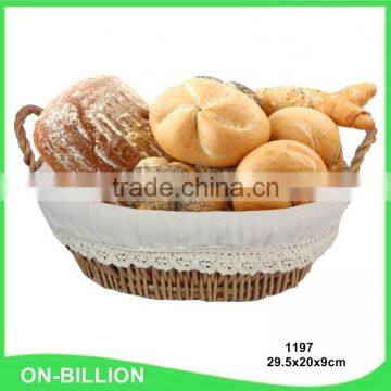 High Quality Woven Willow Round Bread Basket With Handles photo-3