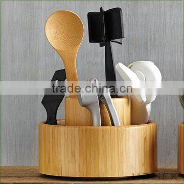 Round Bamboo ktichen Utensil Holder/Homex_BSCI