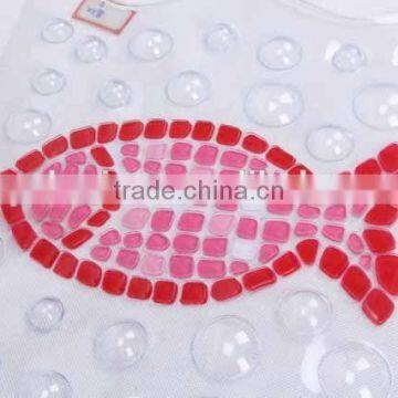 Transparent PVC Anti Slip Bath Mat With Fish Patterns/bathroom Mat photo-3