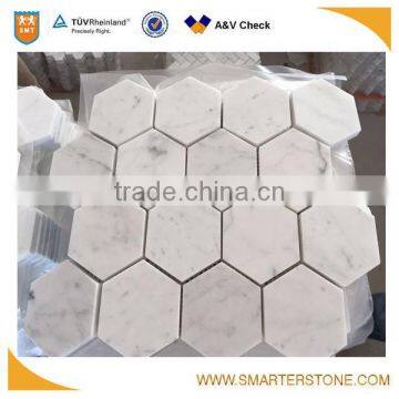 Triangle Marble Mosaic Irregular Mosaic Carrara White Tile photo-5