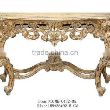 Marble top antique gold console table for living room ME-0432-01