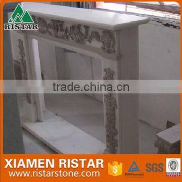 High quality natural white vein marble fireplace surround mantel RST-FP-K030