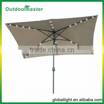 10' x 6.5' Rectangular Solar Powered LED Lighted Patio Umbrella