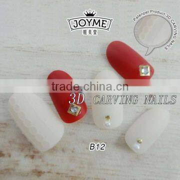 Beauty Nail Supplies Press on Nails Two Color Metal Decoration Artificial Nail Tips Natural photo-3