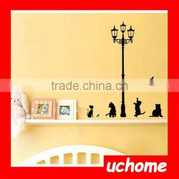 UCHOME Eco-Friendly Cartoon Cats Vinyl Wall Decorative Sticker