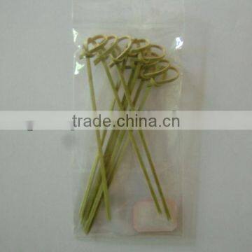 natural green bamboo looped skewer /bbq skewer