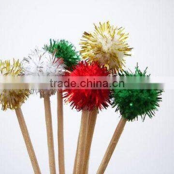 Pompon Decorative Glitter Floral Cocktail Picks photo-5