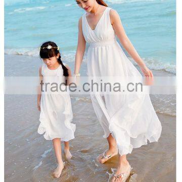 2015 summer mother and daughter dress design, mother and daughter dress clothing sets wholesale in China