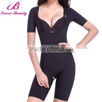 Sexy Black and Nude Body Shaper Short Sleeve Slimming Body Corset With Material Picture photo-2